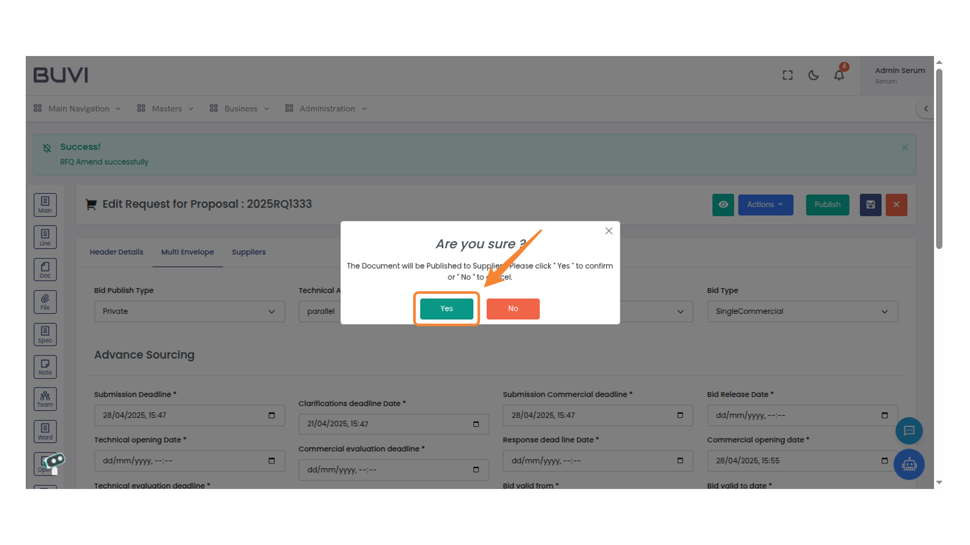 Confirmation Dialog Box