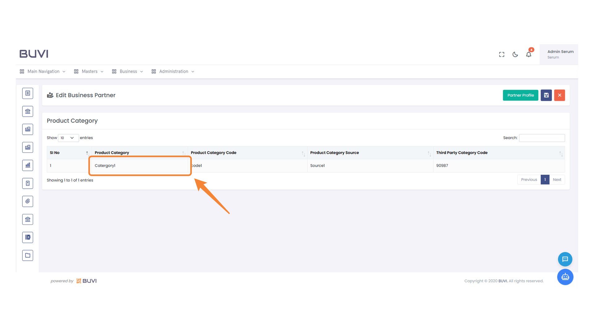 Product Category Selection