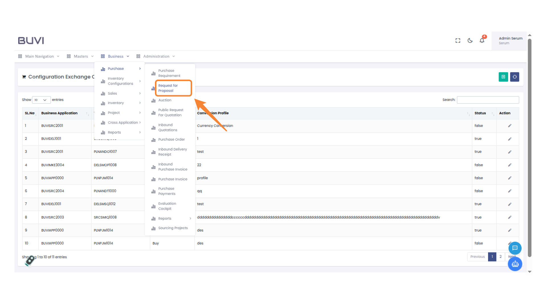 Request for Proposal Section
