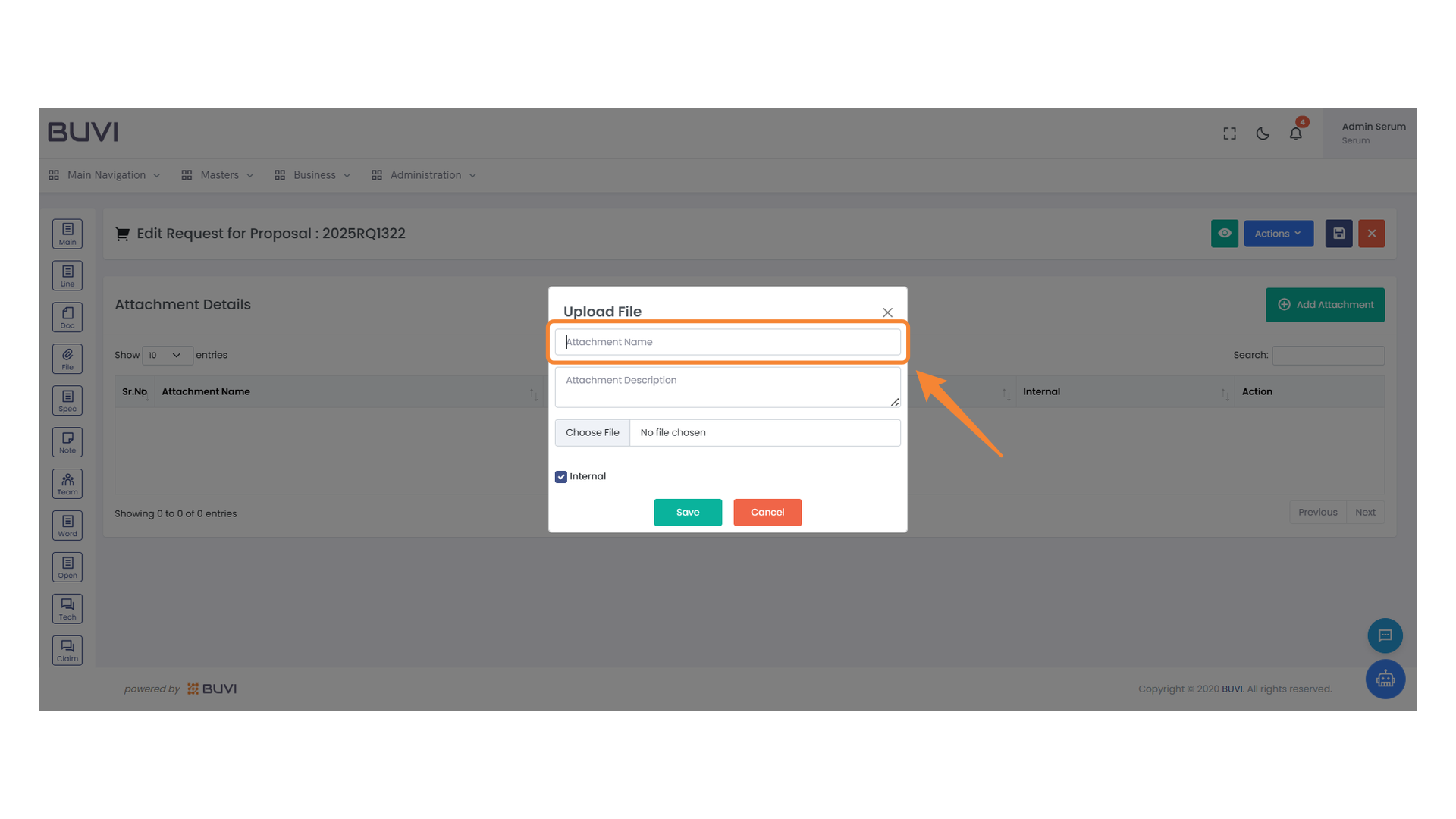 Attachment Name Field