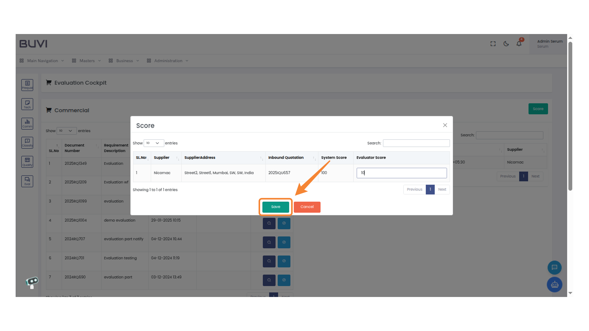 Save Button in Score Dialog
