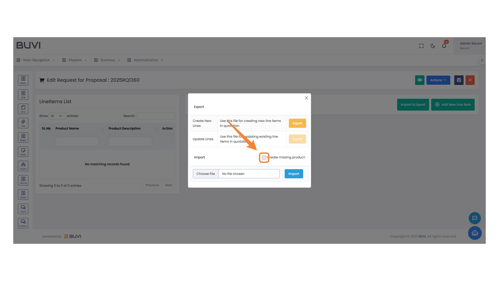 Create Missing Product Option