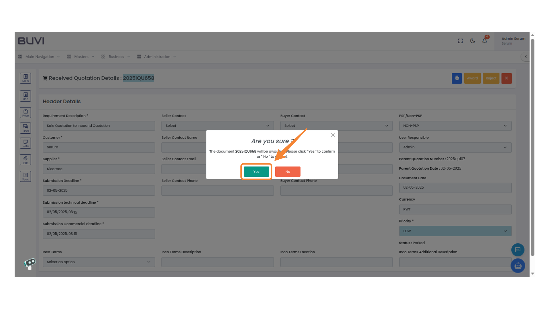 Confirmation Prompt Button