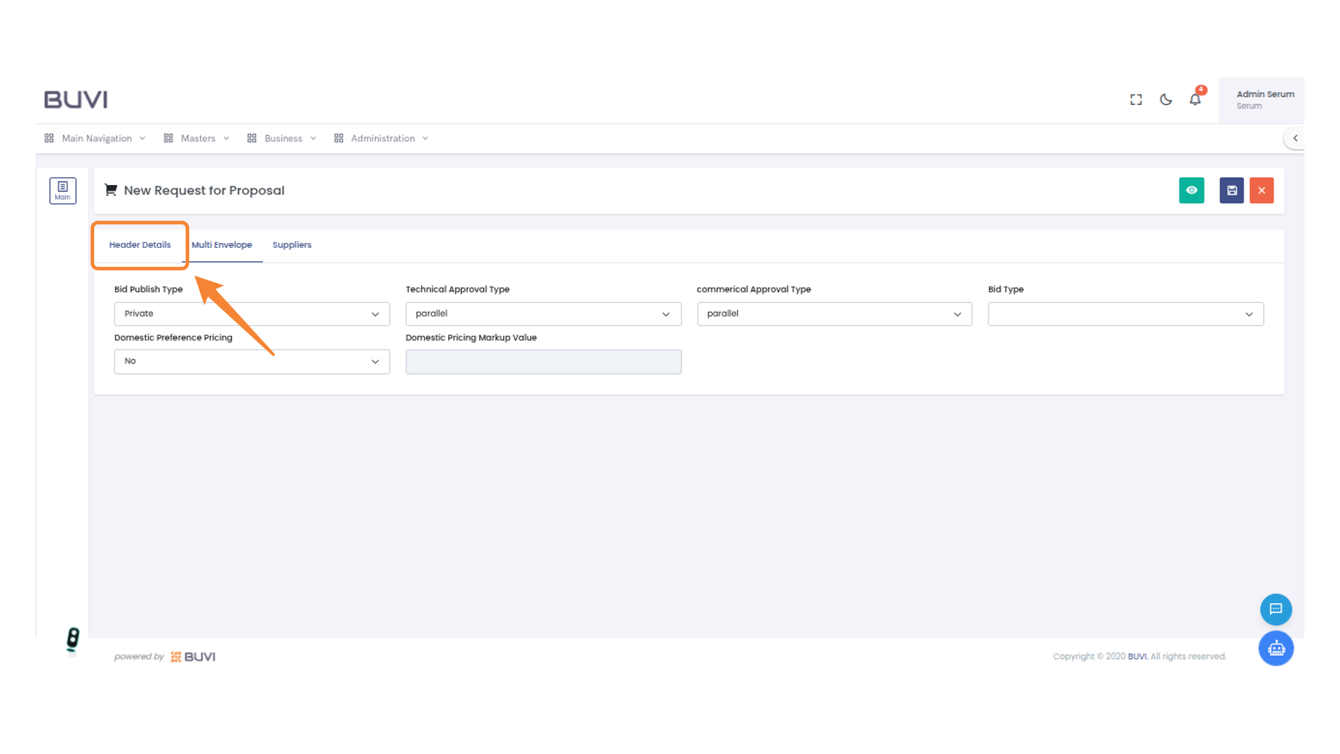 Select Header Details