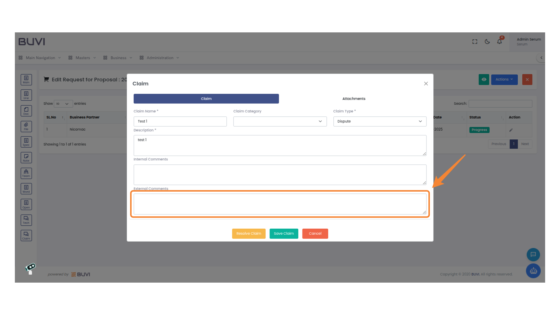 Provide External Comments