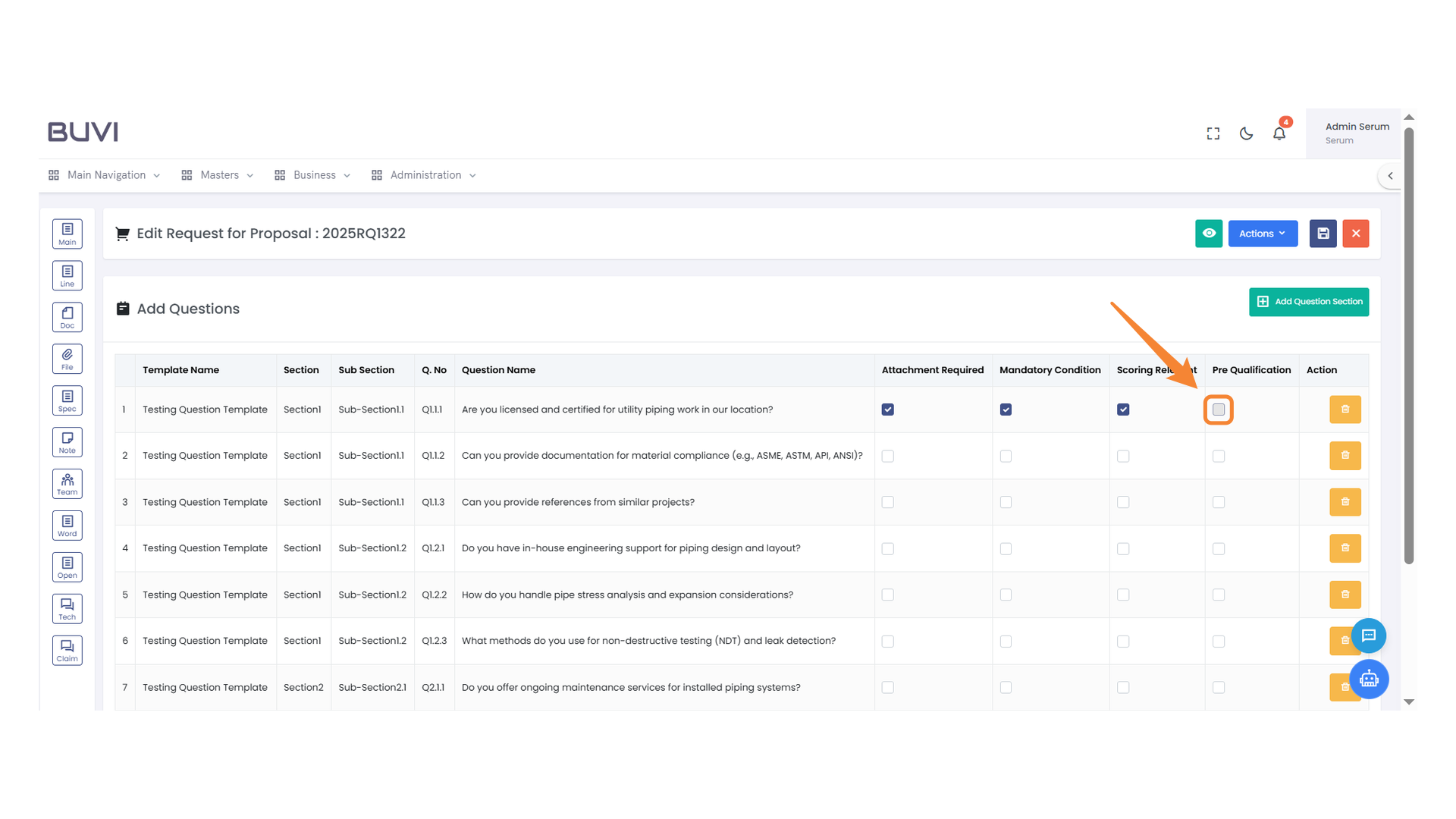 Scoring Relevance Checkbox