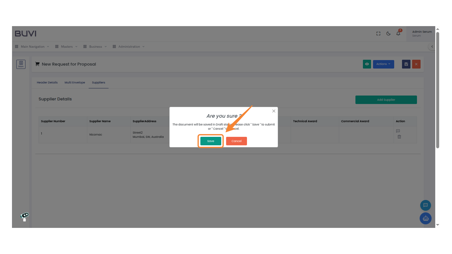 Confirm Document Save