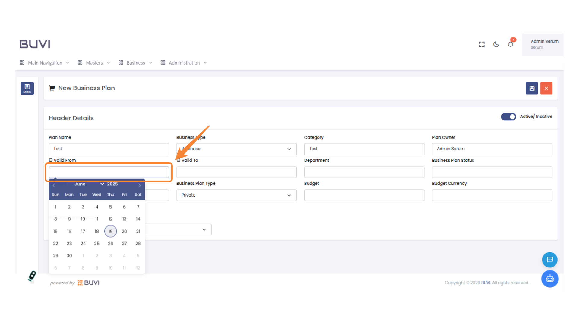 Select Validity Date