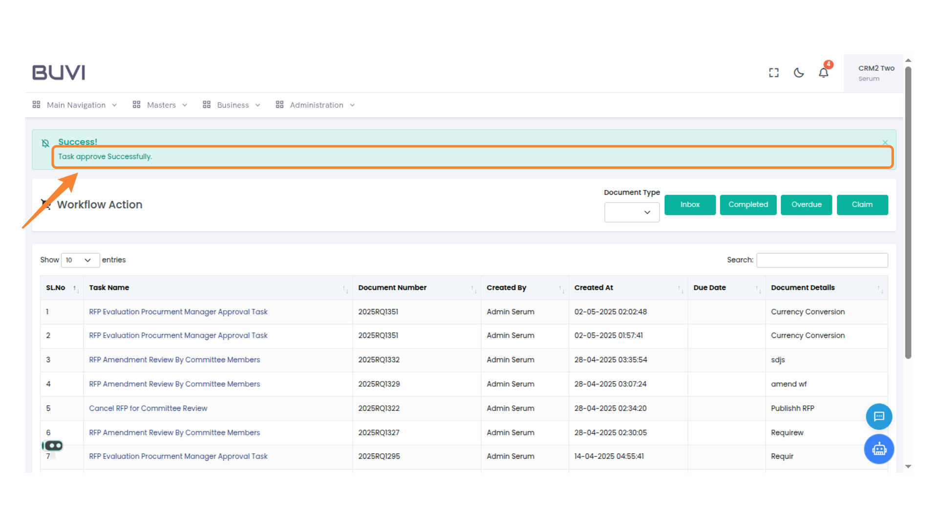 Task approve Successfully.