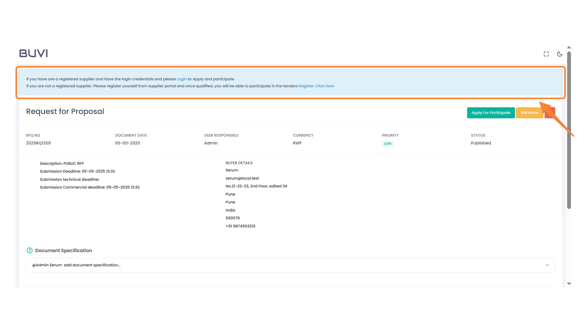 Supplier Registration and Login Instructions