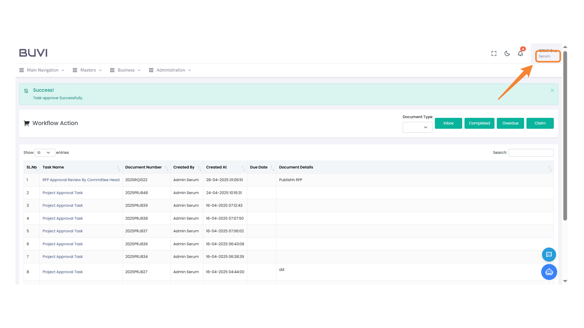 Profile Access Button