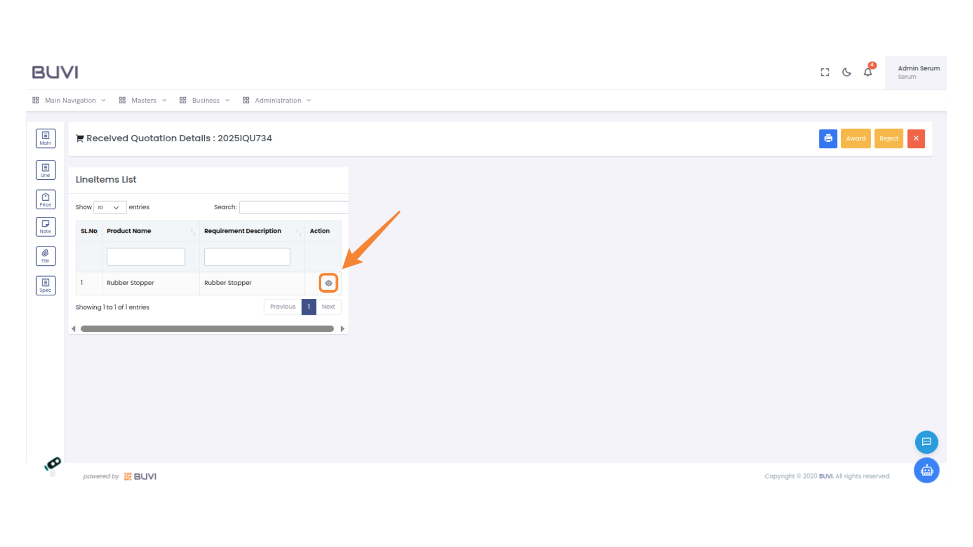 Open Quotation Actions