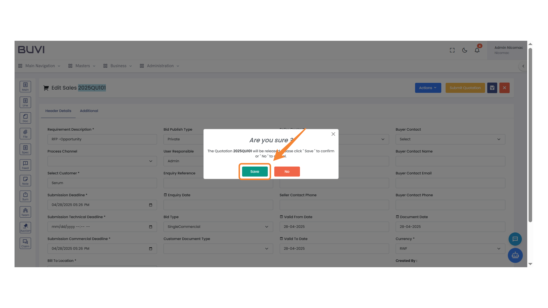Confirmation Dialog Box