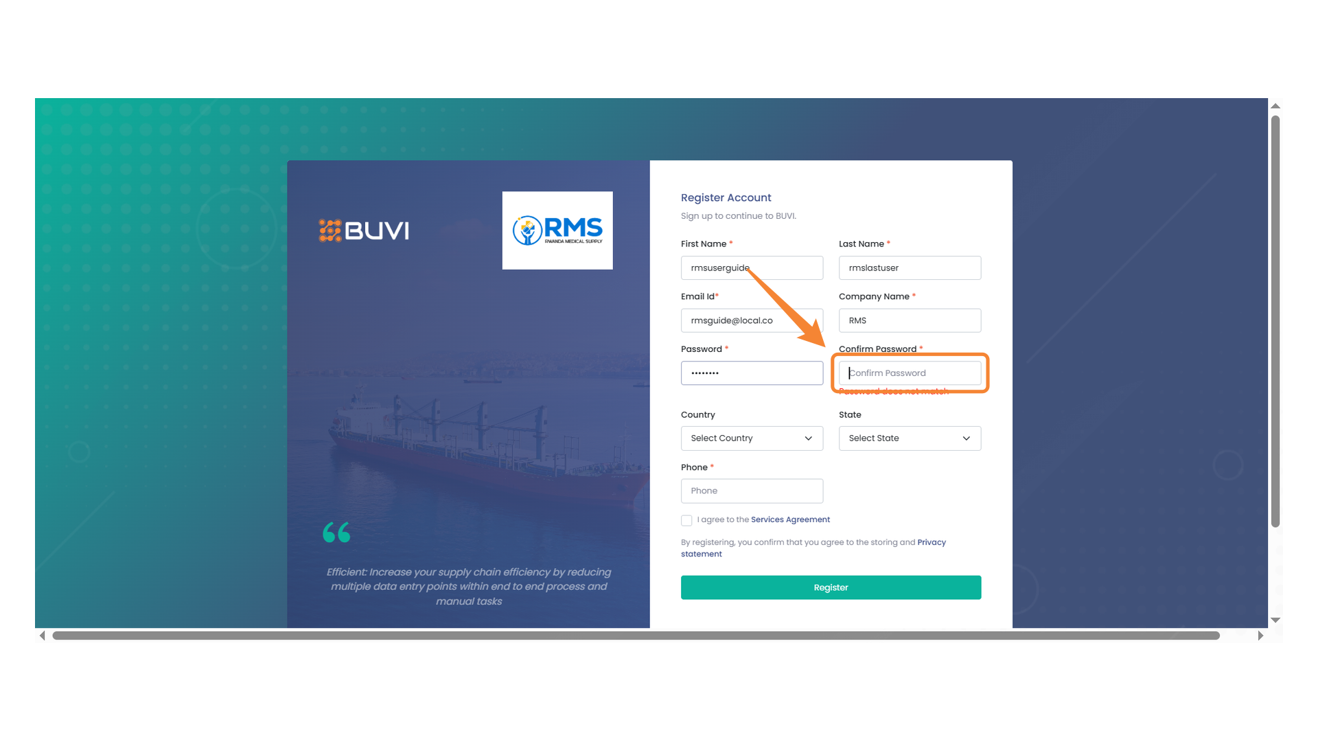 Confirm Password Field