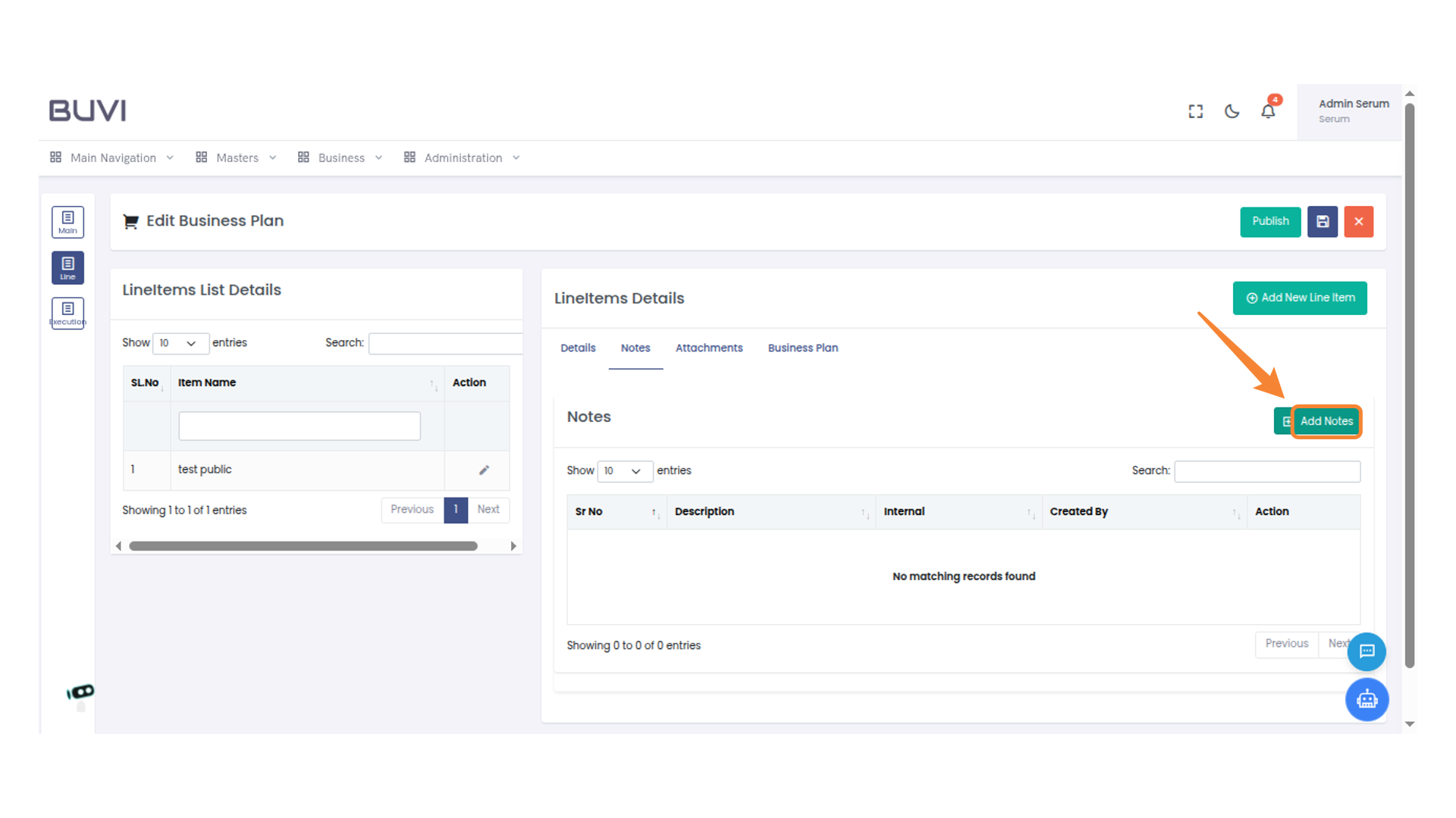 Add Notes to Line Items