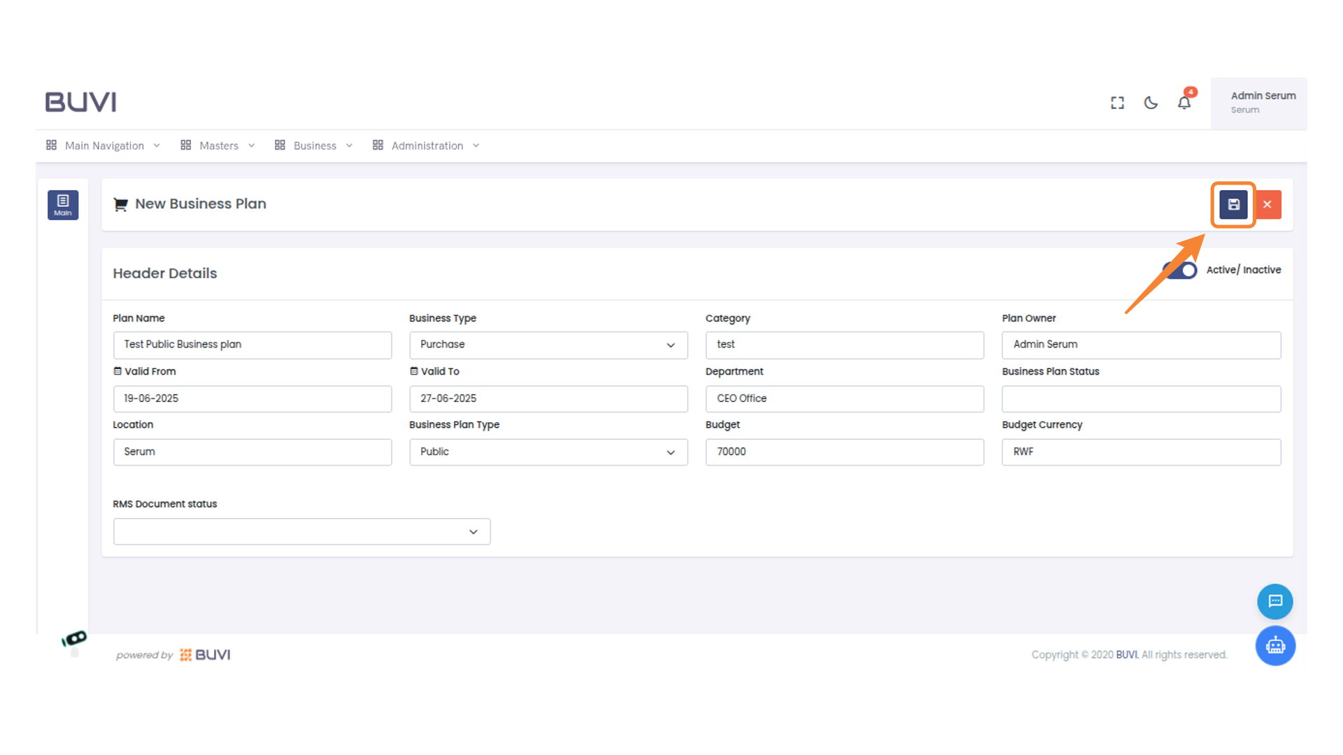 Save the Business Plan