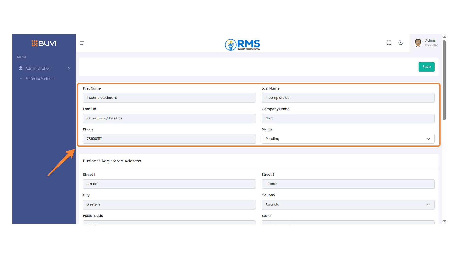 User Information Form