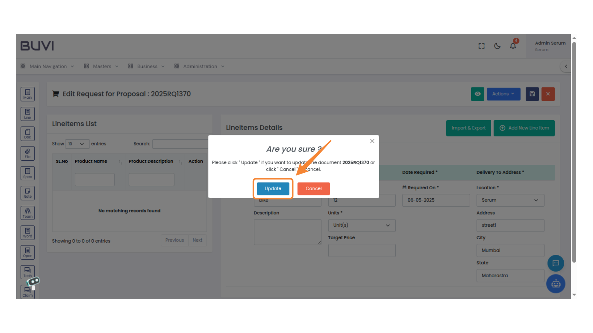 Confirmation Dialog Box