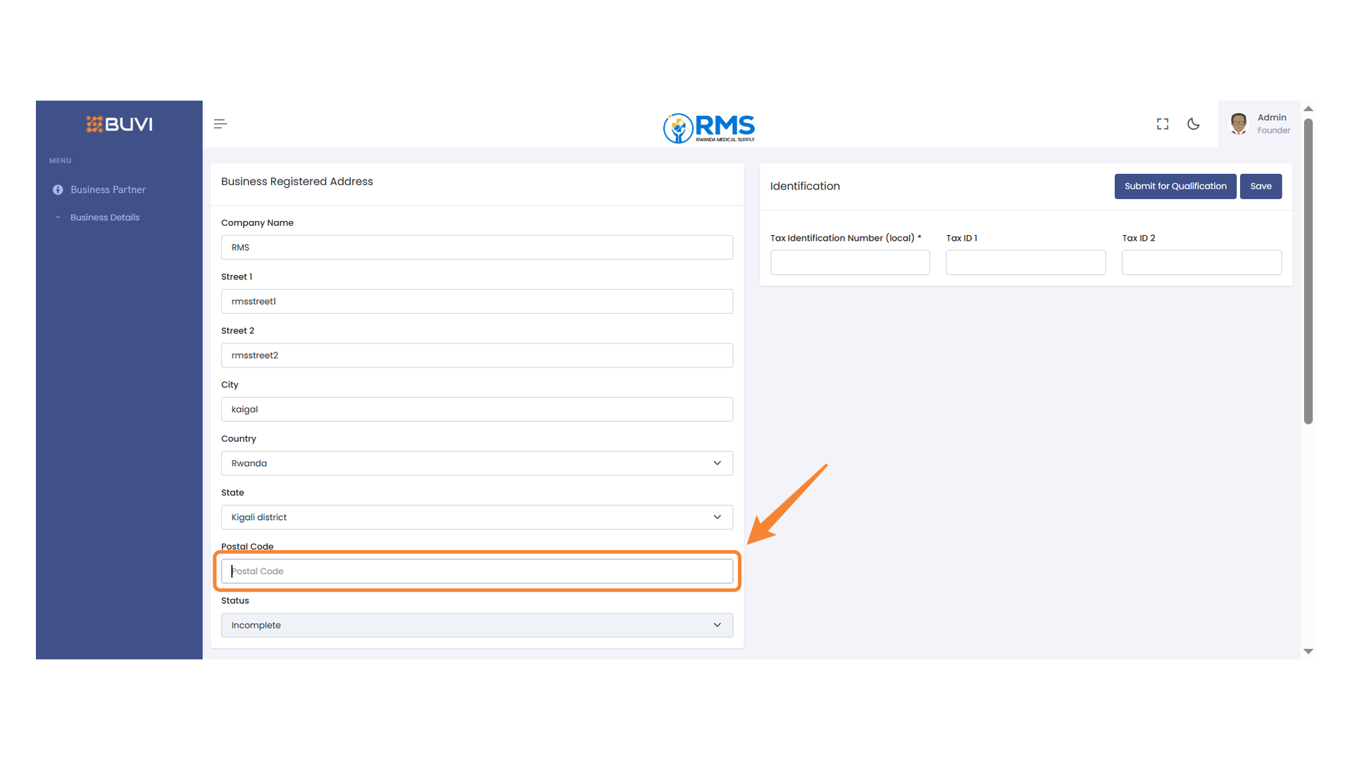 Postal Code Input Field