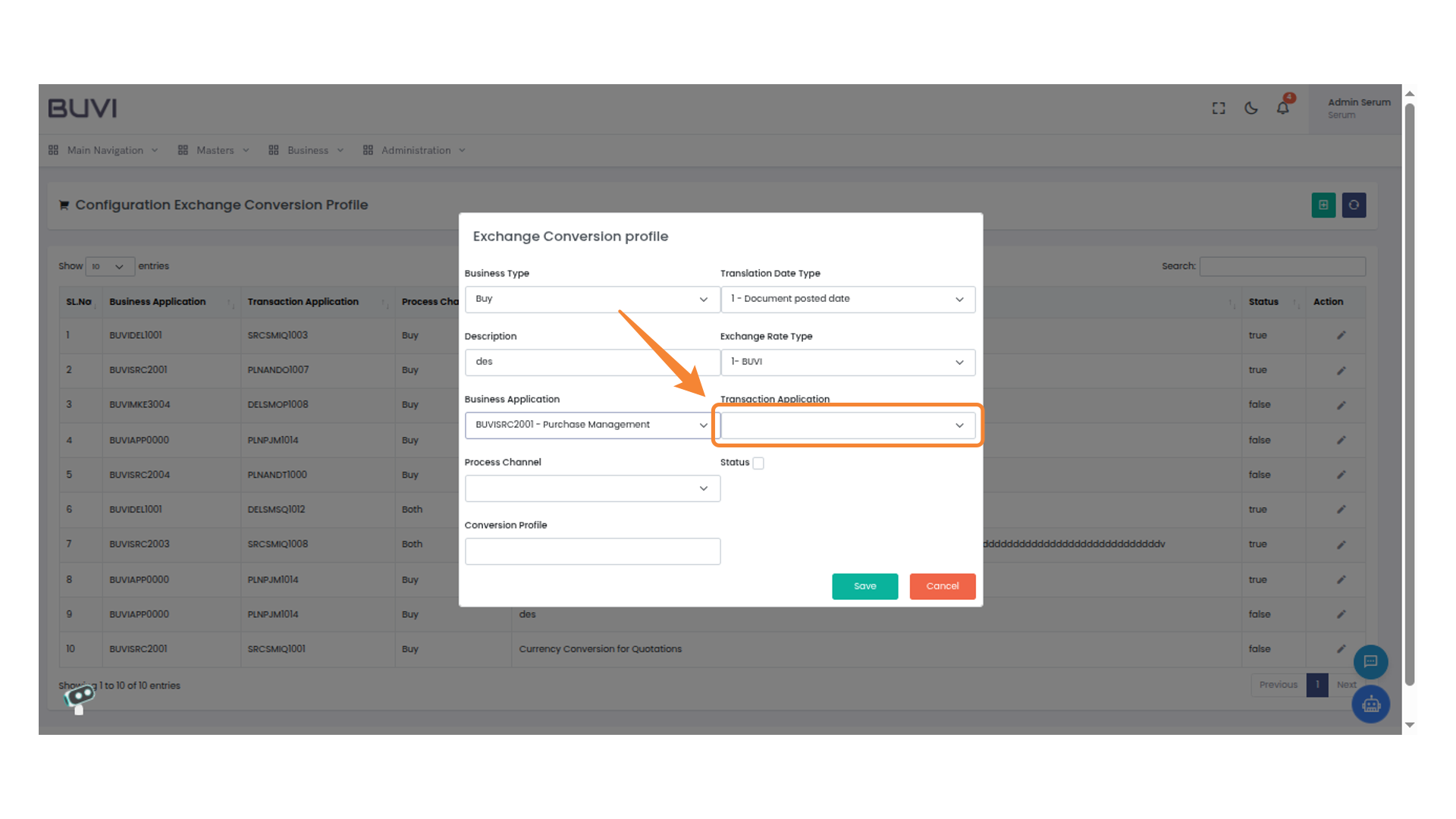 Transaction Application Selection
