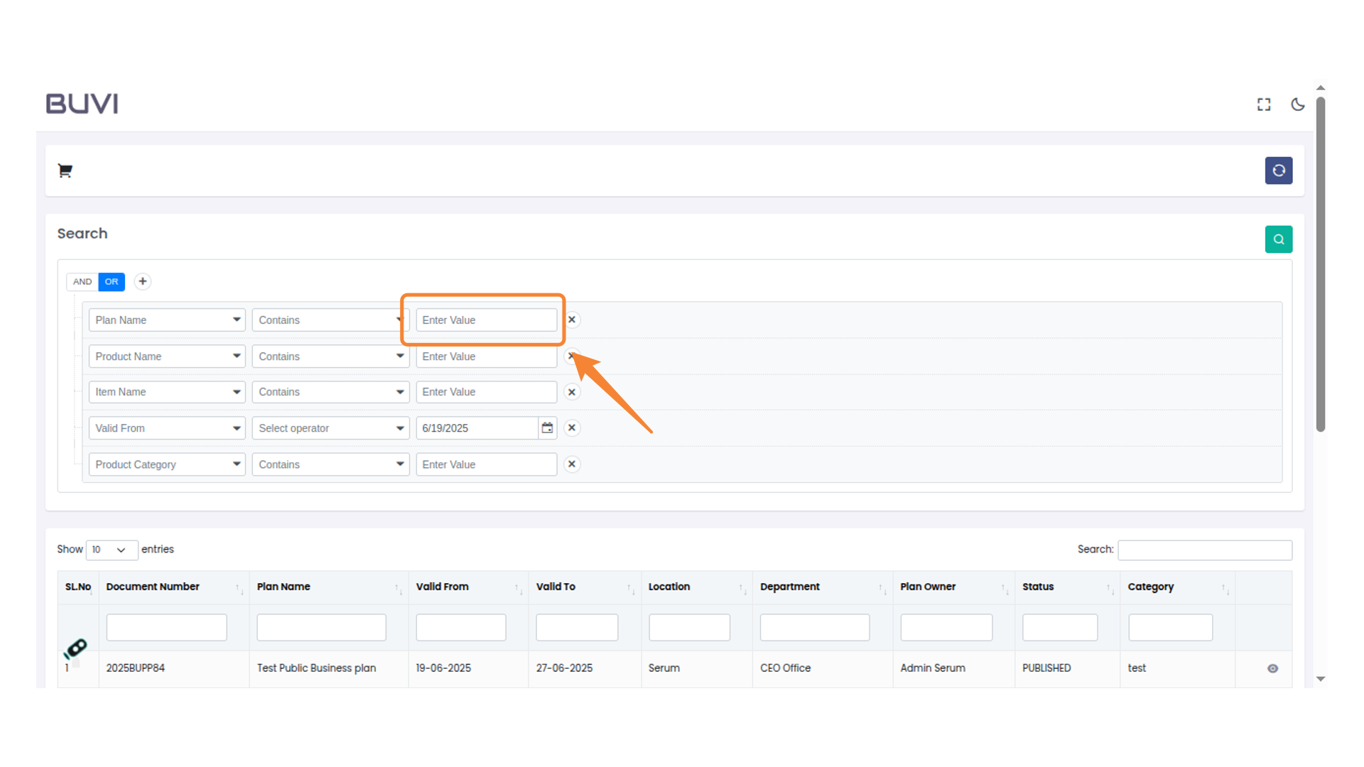 Enter Search Criteria