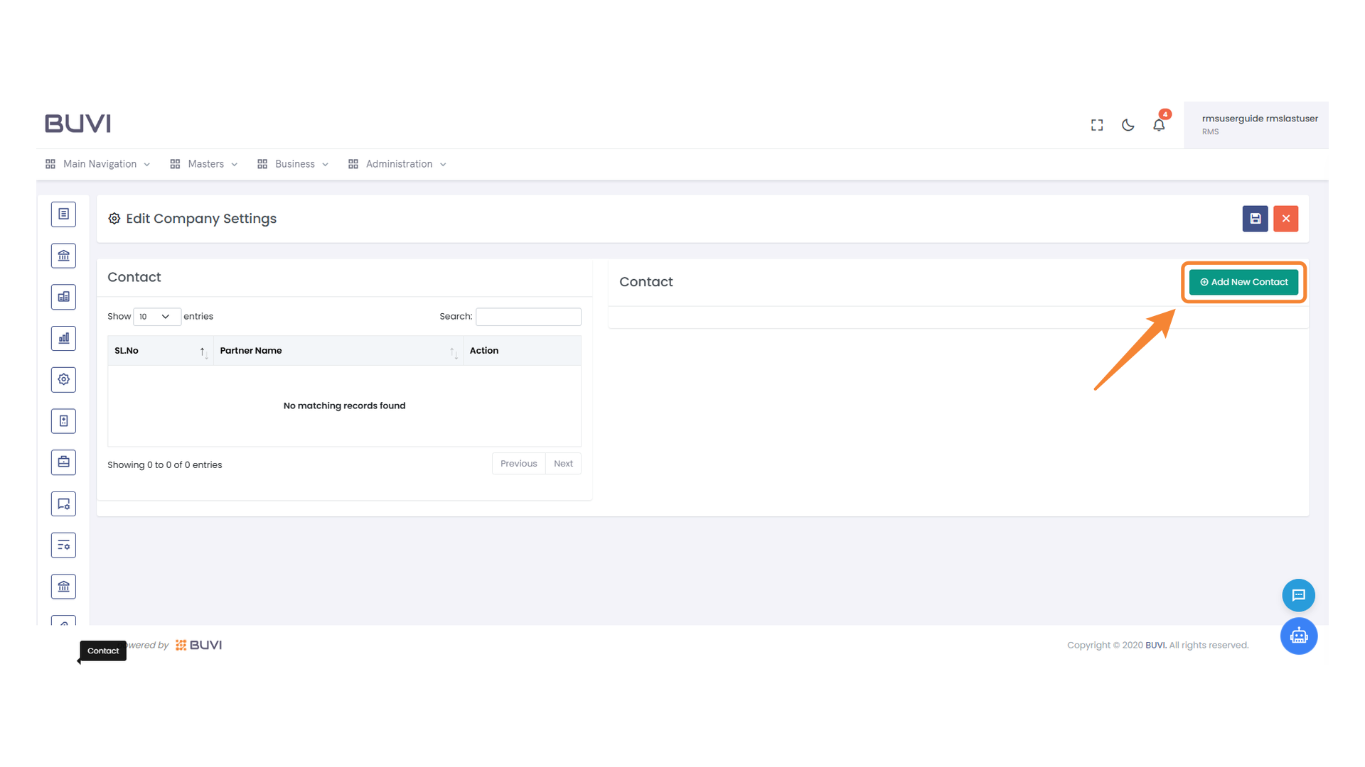 Add New Contact Button