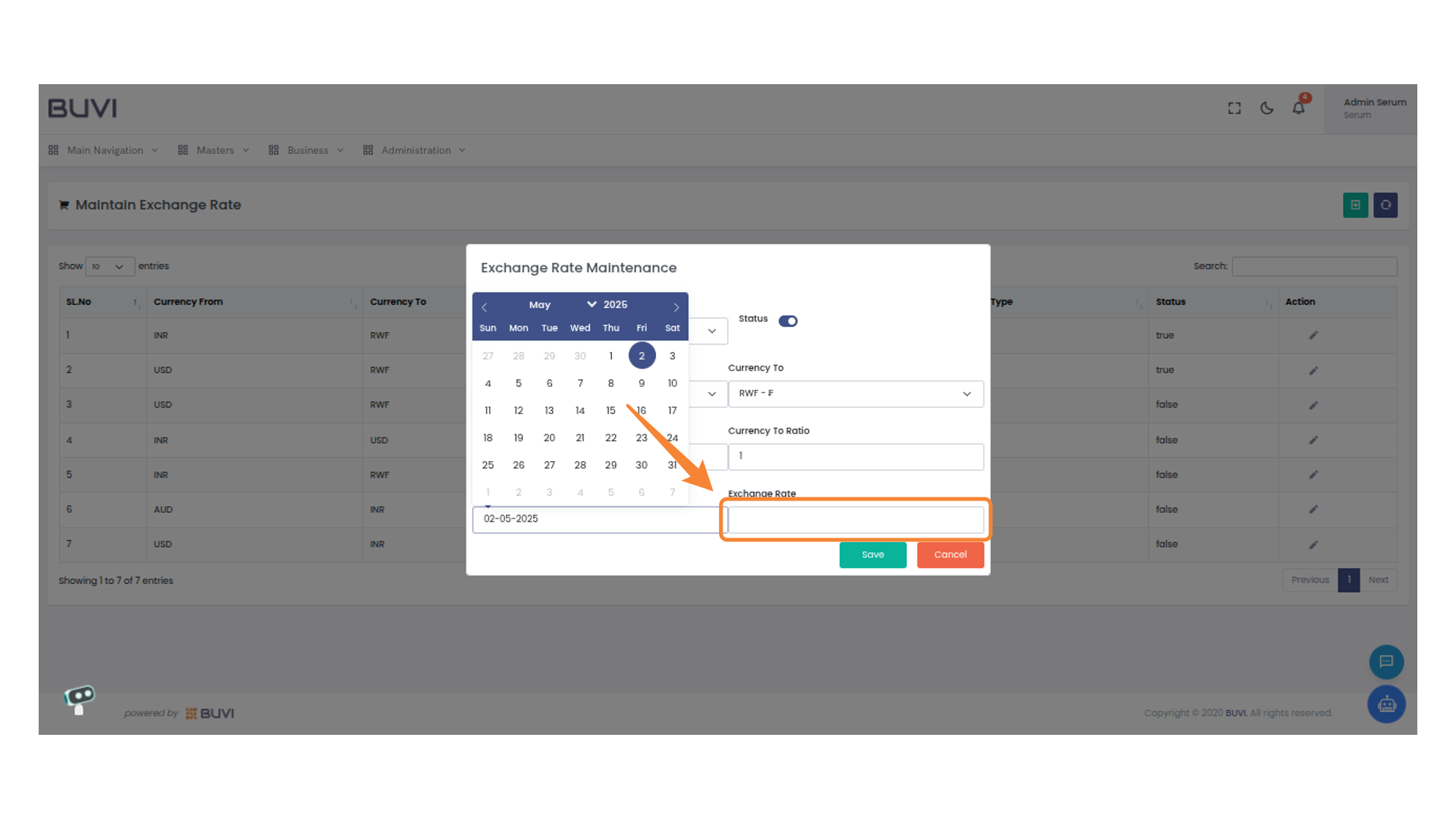 Currency Exchange Rate Input
