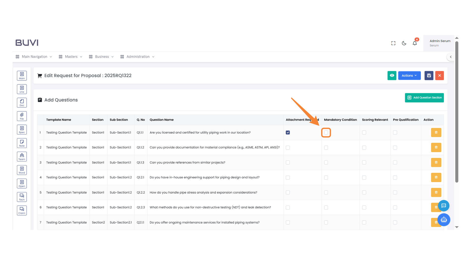 Mandatory Condition Checkbox