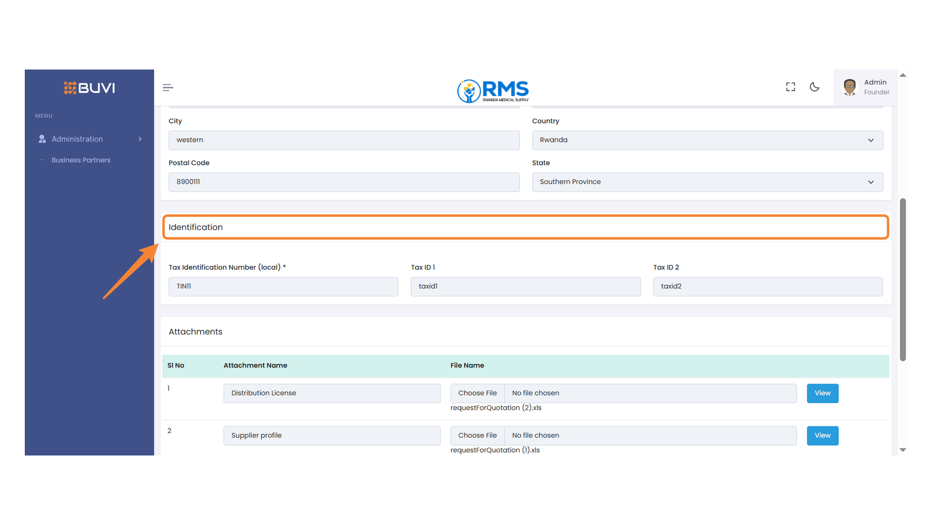 Identification Section