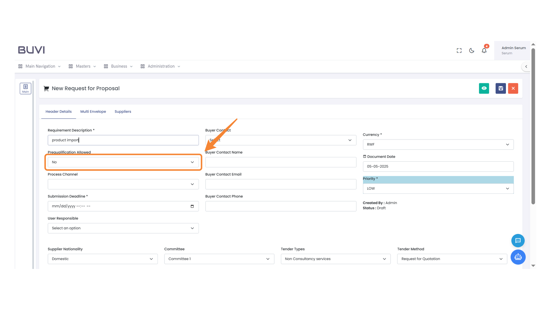 Prequalification Allowed Option