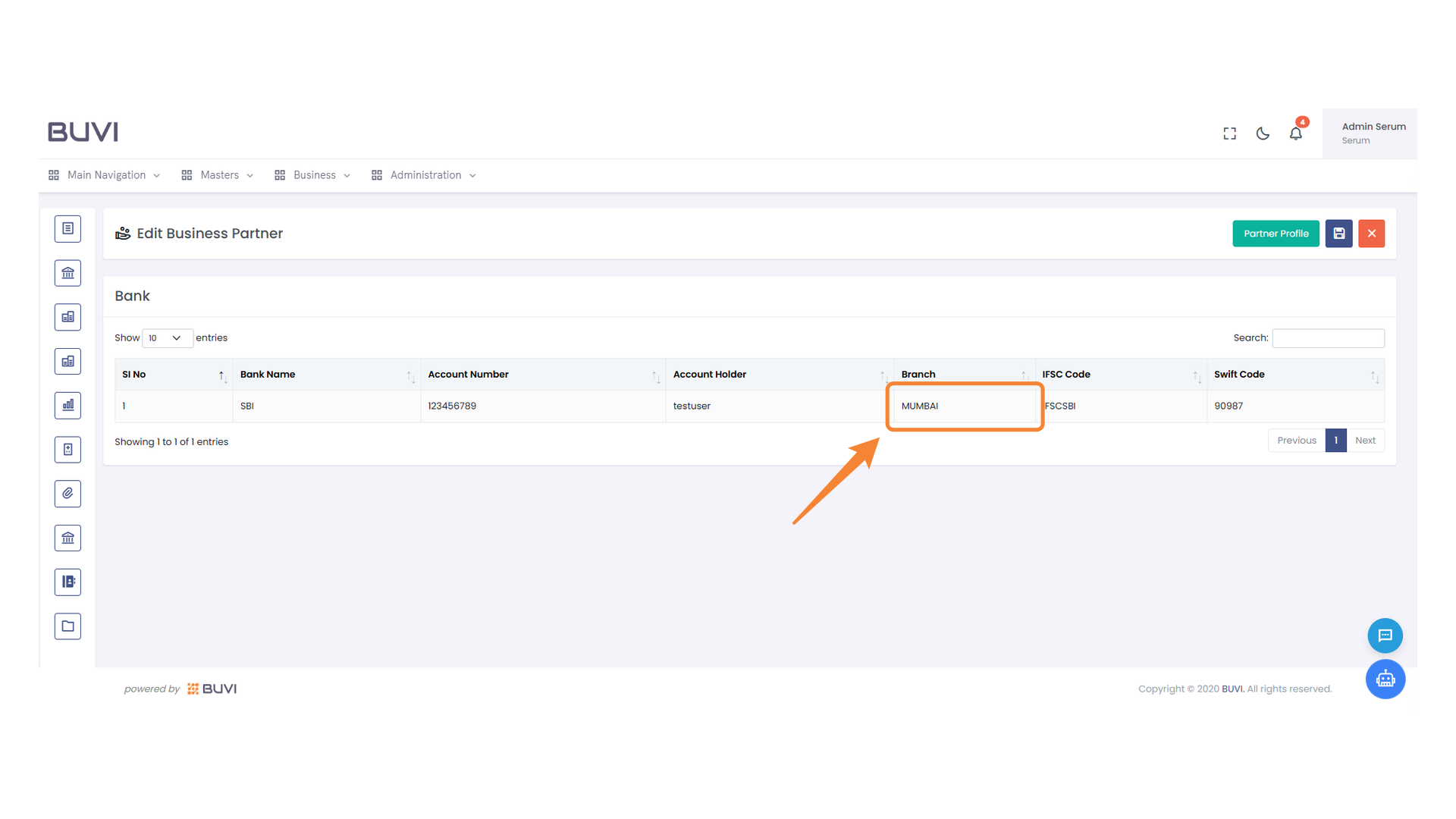 Bank Branch Location