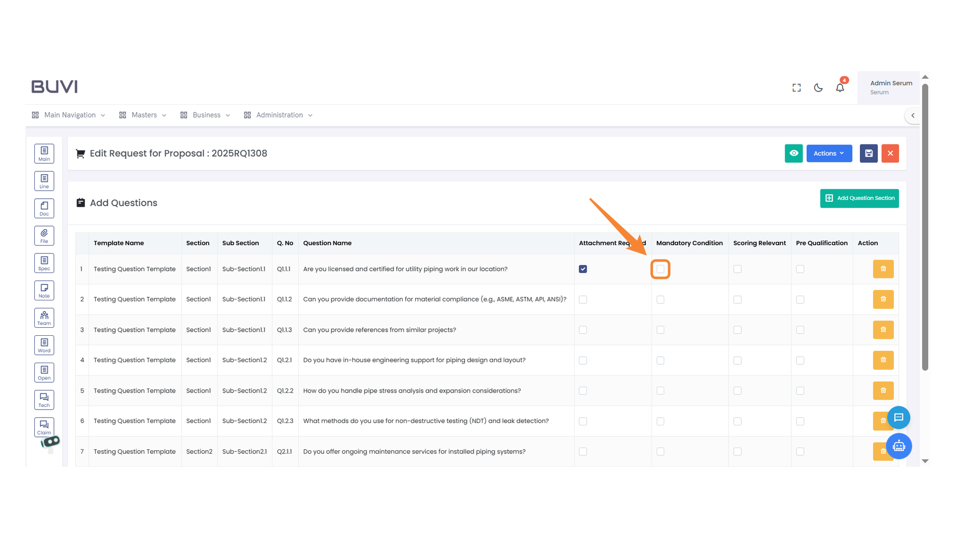 Mandatory Condition Checkbox